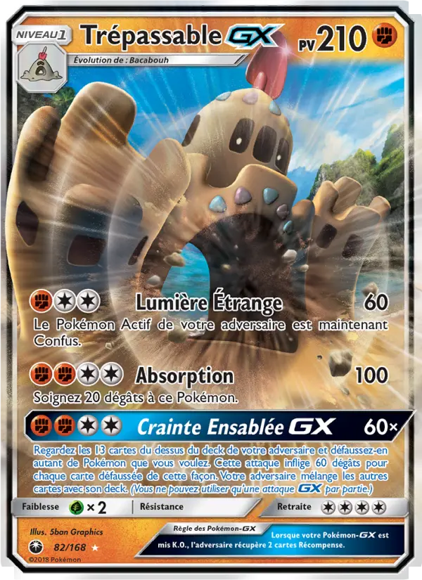 Scan HD carte Pokémon Trépassable GX 82/168 — Tempête Céleste