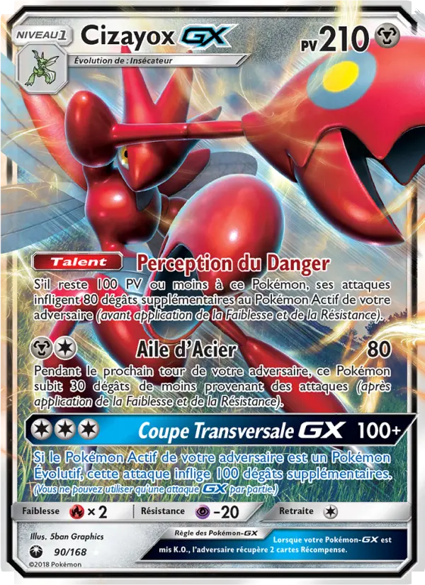Scan HD carte Pokémon Cizayox GX 90/168 — Tempête Céleste