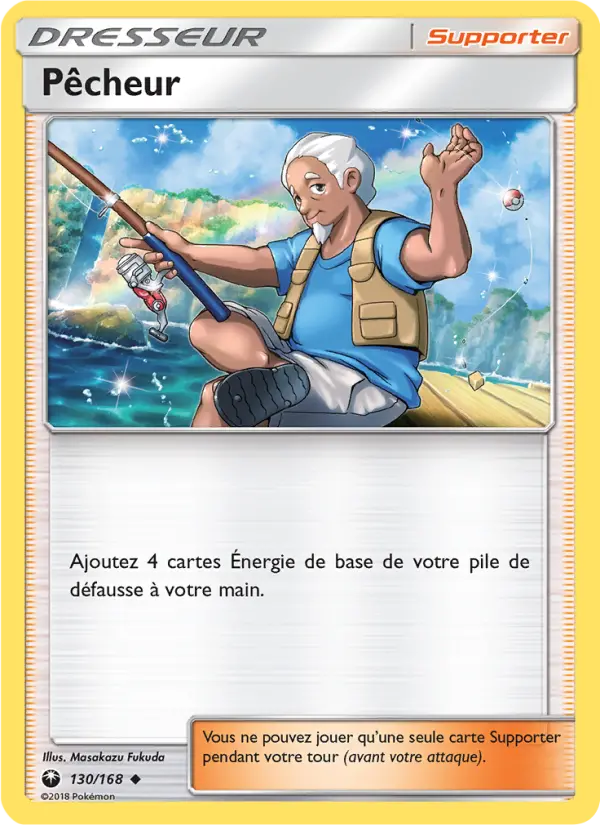 Scan HD carte Pokémon Pêcheur 130/168 — Tempête Céleste