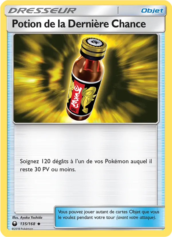 Scan HD carte Pokémon Potion de la Dernière Chance 135/168 — Tempête Céleste