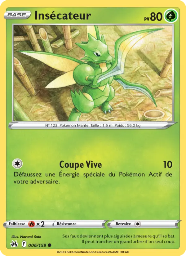 Scan HD carte Pokémon Insécateur 006/159 — Zénith Suprême