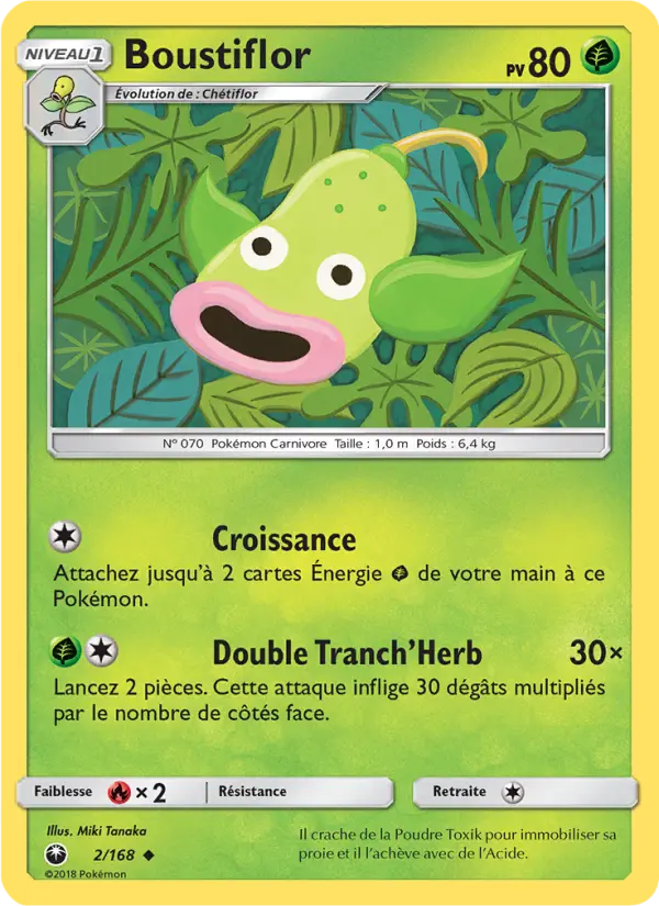 Scan HD carte Pokémon Boustiflor 2/168 — Tempête Céleste