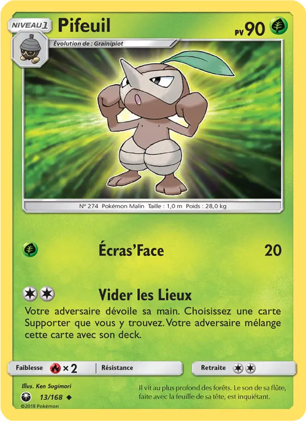 Scan HD carte Pokémon Pifeuil 13/168 — Tempête Céleste