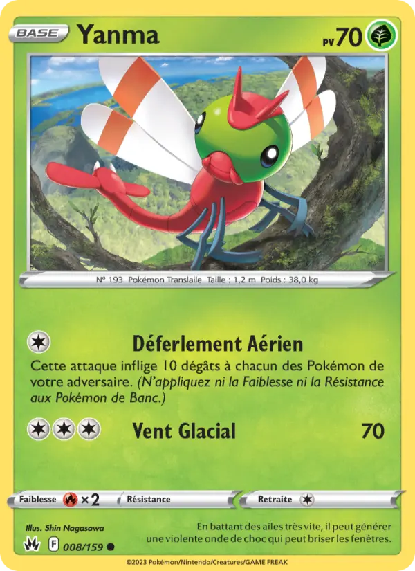 Scan HD carte Pokémon Yanma 008/159 — Zénith Suprême