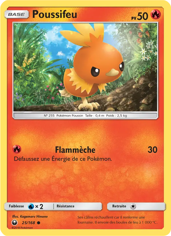 Scan HD carte Pokémon Poussifeu 25/168 — Tempête Céleste