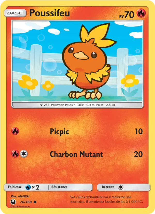 Scan HD carte Pokémon Poussifeu 26/168 — Tempête Céleste
