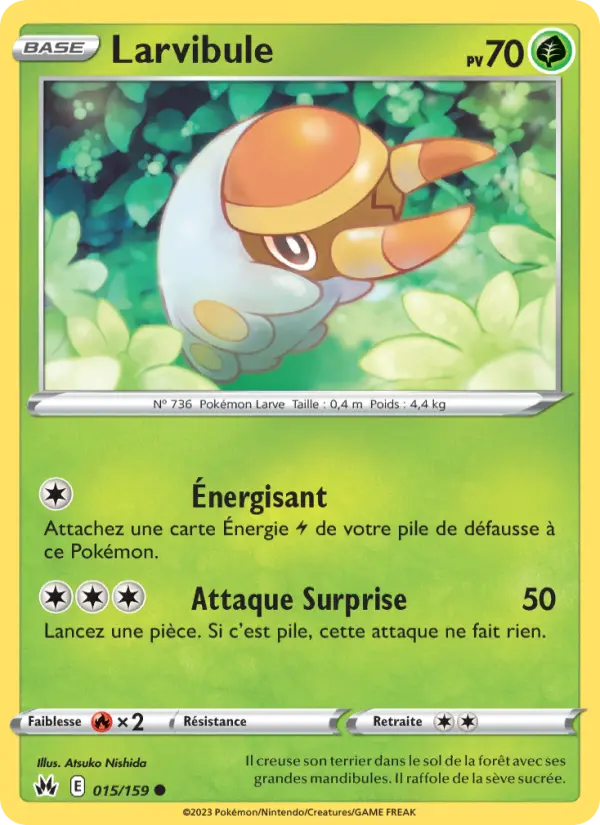 Scan HD carte Pokémon Larvibule 015/159 — Zénith Suprême