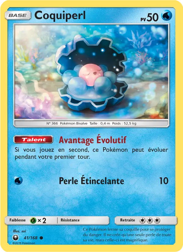 Scan HD carte Pokémon Coquiperl 41/168 — Tempête Céleste