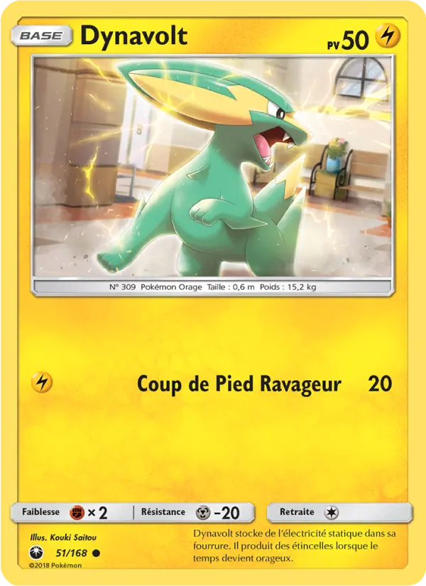 Scan HD carte Pokémon Dynavolt 51/168 — Tempête Céleste