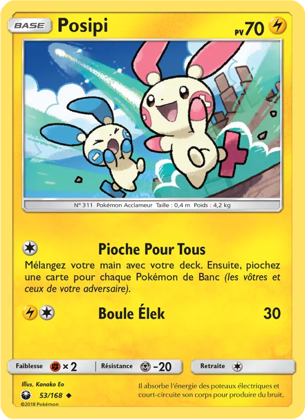 Scan HD carte Pokémon Posipi 53/168 — Tempête Céleste