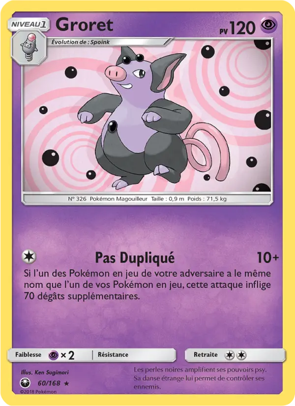 Scan HD carte Pokémon Groret 60/168 — Tempête Céleste