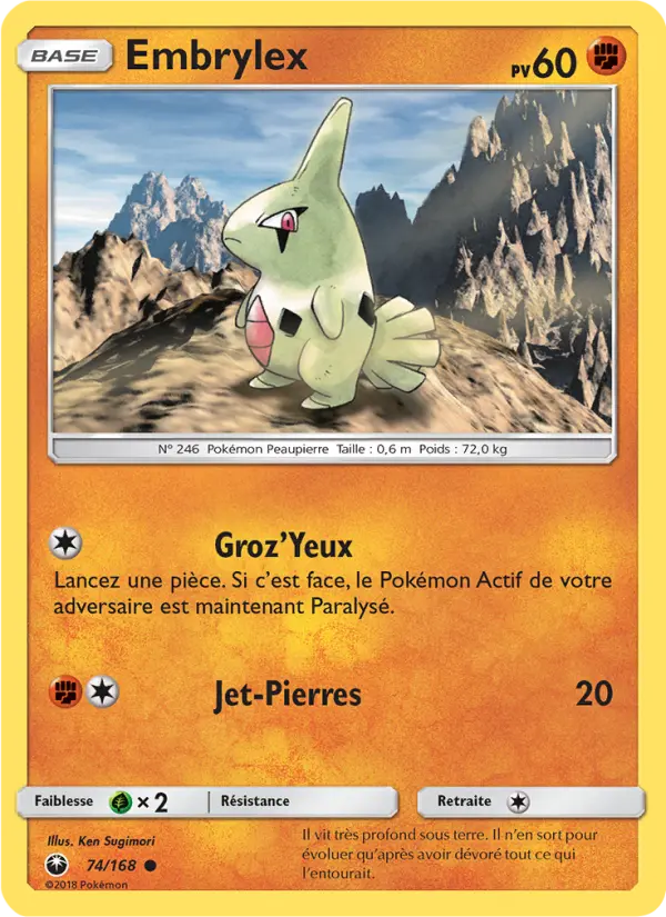 Scan HD carte Pokémon Embrylex 74/168 — Tempête Céleste