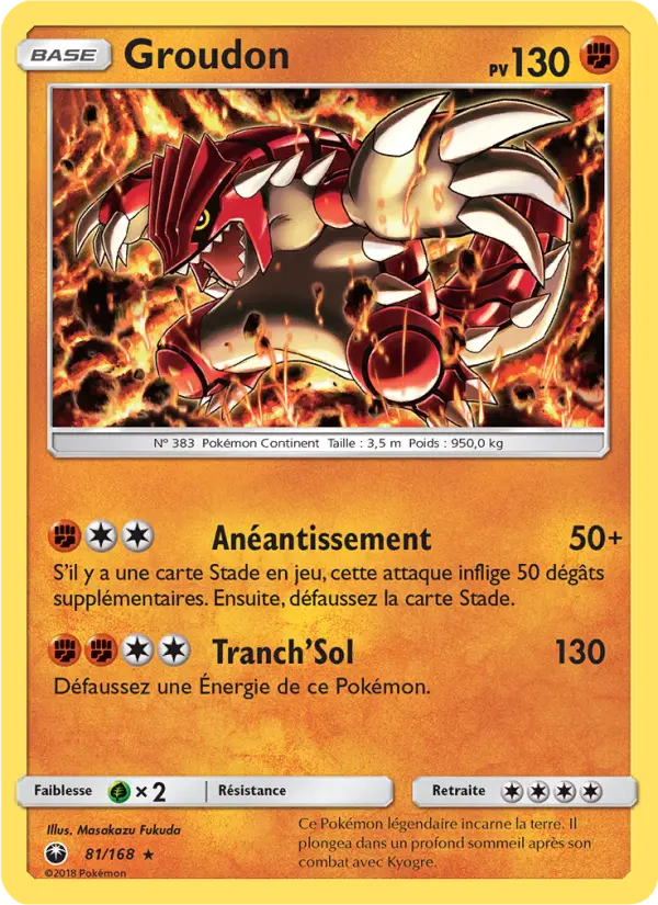 Scan HD carte Pokémon Groudon 81/168 — Tempête Céleste
