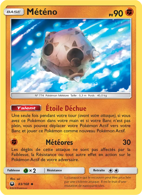 Scan HD carte Pokémon Météno 83/168 — Tempête Céleste