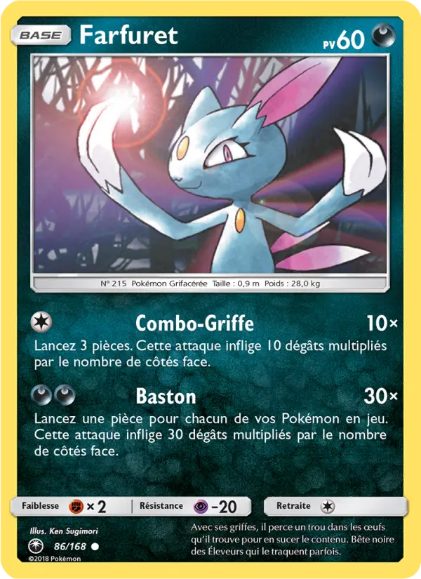 Scan HD carte Pokémon Farfuret 86/168 — Tempête Céleste