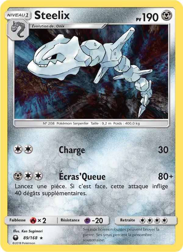 Scan HD carte Pokémon Steelix 89/168 — Tempête Céleste