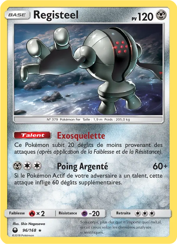 Scan HD carte Pokémon Registeel 96/168 — Tempête Céleste