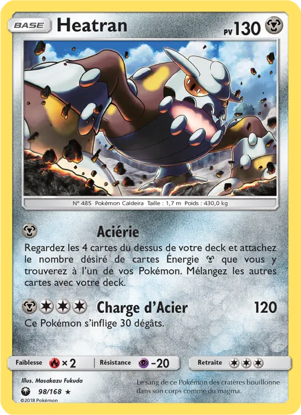Scan HD carte Pokémon Heatran 98/168 — Tempête Céleste