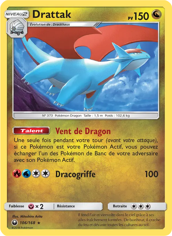Scan HD carte Pokémon Drattak 106/168 — Tempête Céleste