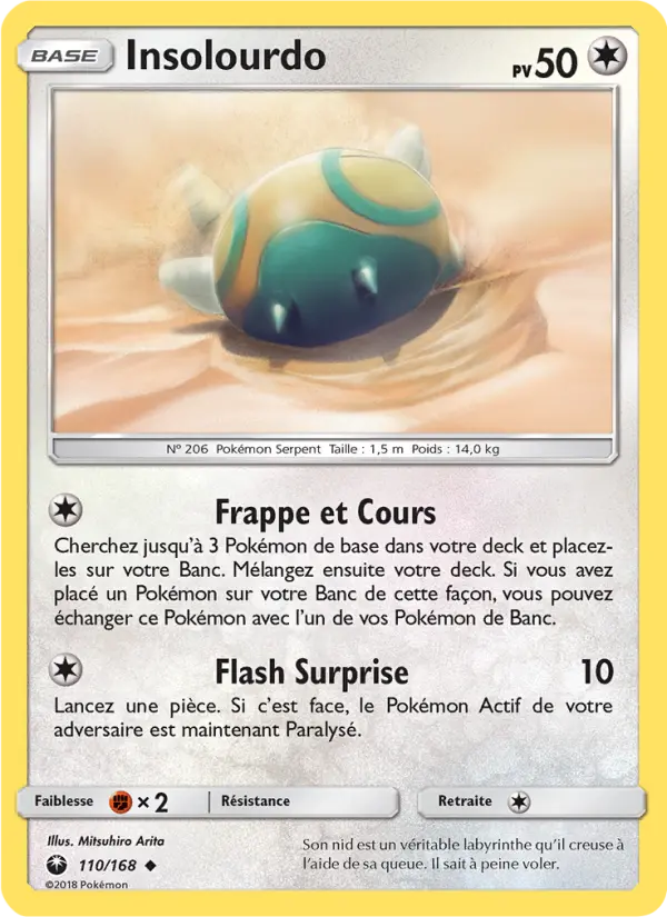 Scan HD carte Pokémon Insolourdo 110/168 — Tempête Céleste