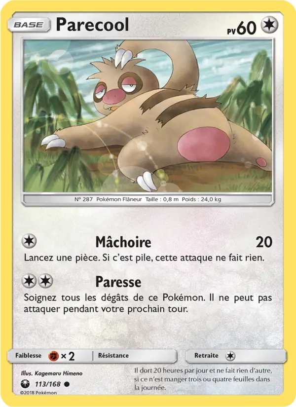 Scan HD carte Pokémon Parecool 113/168 — Tempête Céleste