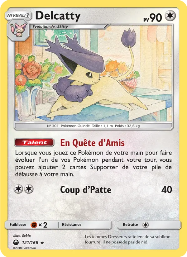 Scan HD carte Pokémon Delcatty 121/168 — Tempête Céleste