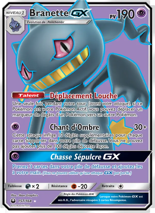 Scan HD carte Pokémon Branette GX 157/168 — Tempête Céleste