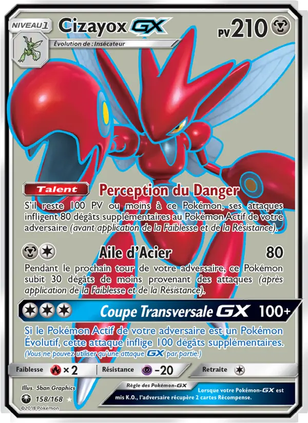 Scan HD carte Pokémon Cizayox GX 158/168 — Tempête Céleste