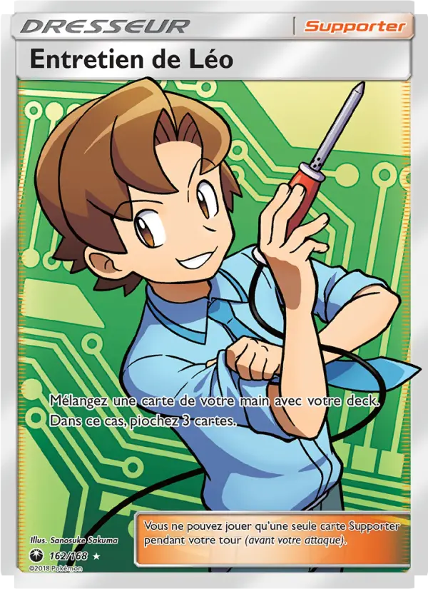 Scan HD carte Pokémon Entretien de Léo 162/168 — Tempête Céleste