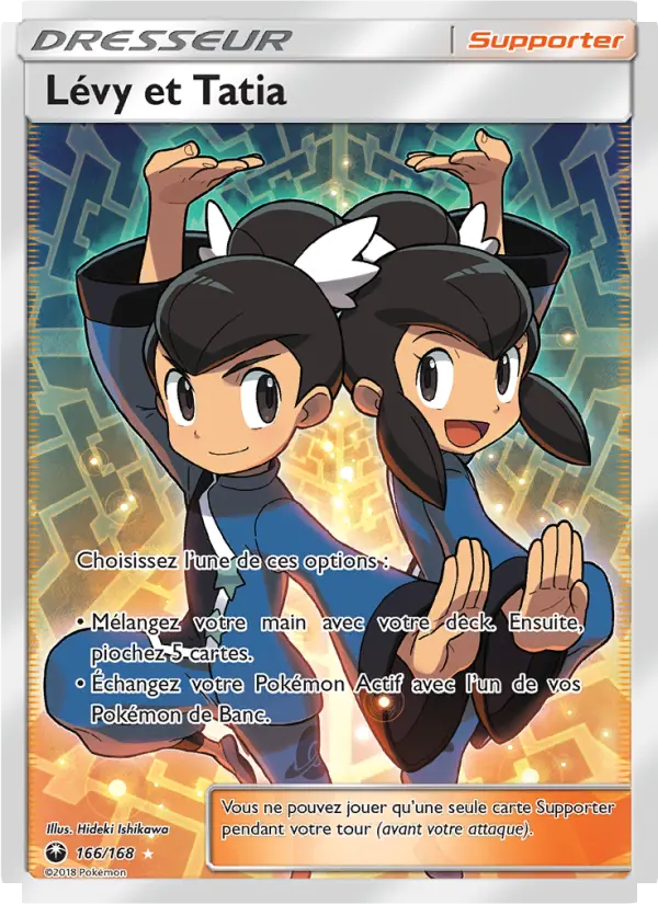 Scan HD carte Pokémon Lévy et Tatia 166/168 — Tempête Céleste