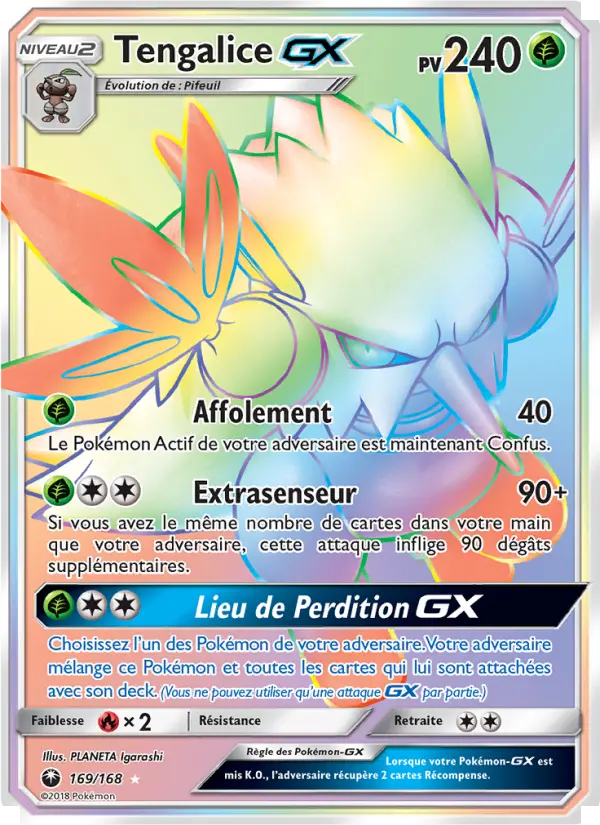 Scan HD carte Pokémon Tengalice GX 169/168 — Tempête Céleste