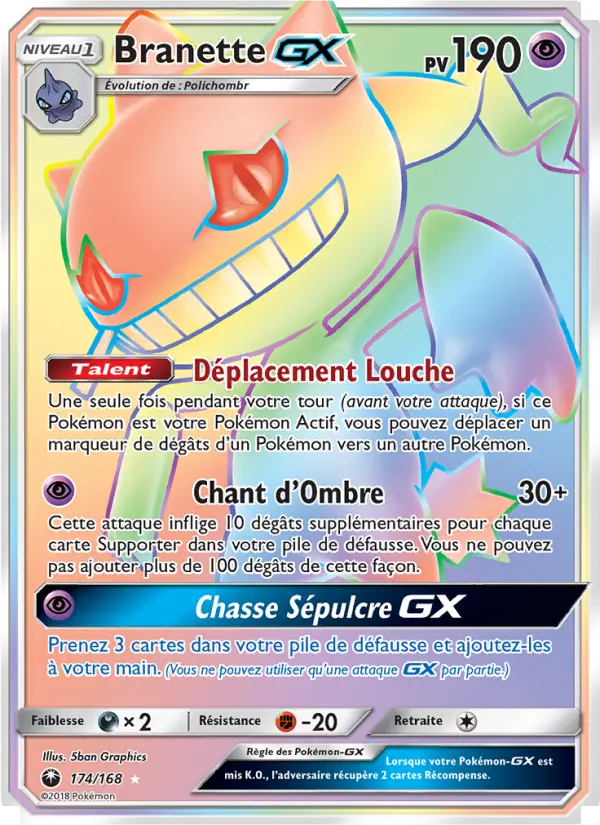 Scan HD carte Pokémon Branette GX 174/168 — Tempête Céleste