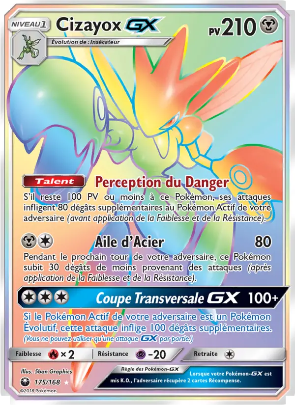 Scan HD carte Pokémon Cizayox GX 175/168 — Tempête Céleste