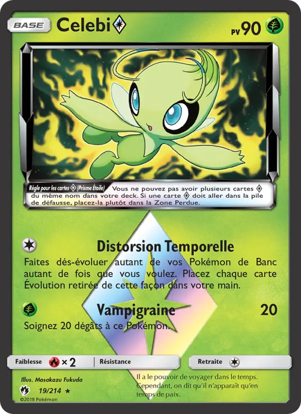 Scan HD carte Pokémon Celebi ◇ 19/214 — Tonnerre Perdu