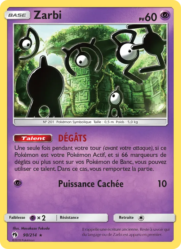 Scan HD carte Pokémon Zarbi 90/214 — Tonnerre Perdu