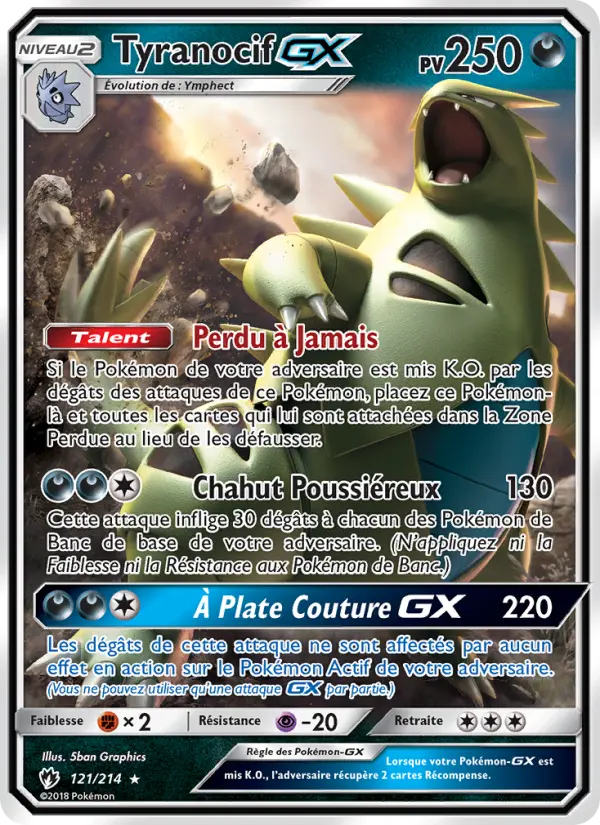 Scan HD carte Pokémon Tyranocif GX 121/214 — Tonnerre Perdu