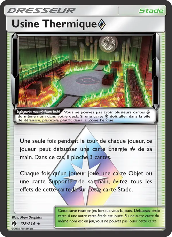 Scan HD carte Pokémon Usine Thermique ◇ 178/214 — Tonnerre Perdu