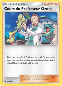 Carte Pokemon Cours du Professeur Orme 188/214 Tonnerre Perdu