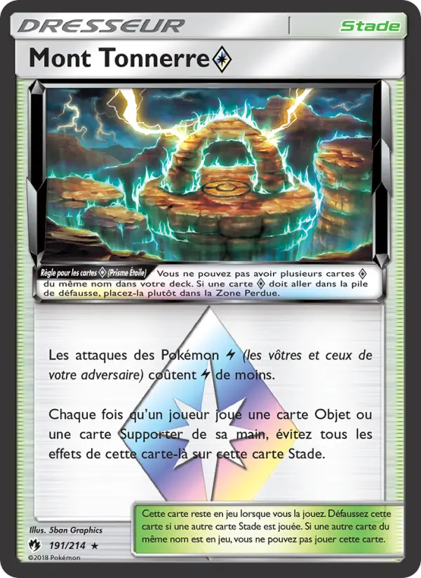 Scan HD carte Pokémon Mont Tonnerre ◇ 191/214 — Tonnerre Perdu