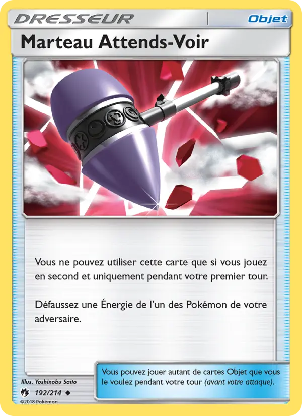 Scan HD carte Pokémon Marteau Attends Voir 192/214 — Tonnerre Perdu