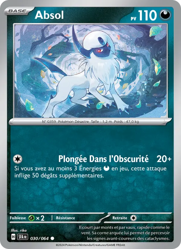 Scan HD carte Pokémon Absol 030/64 — Fable Nébuleuse