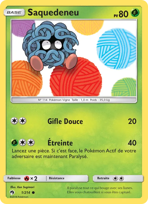 Scan HD carte Pokémon Saquedeneu 1/214 — Tonnerre Perdu
