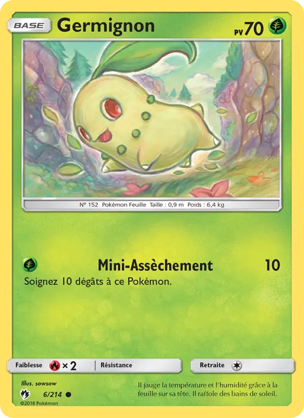 Scan HD carte Pokémon Germignon 6/214 — Tonnerre Perdu