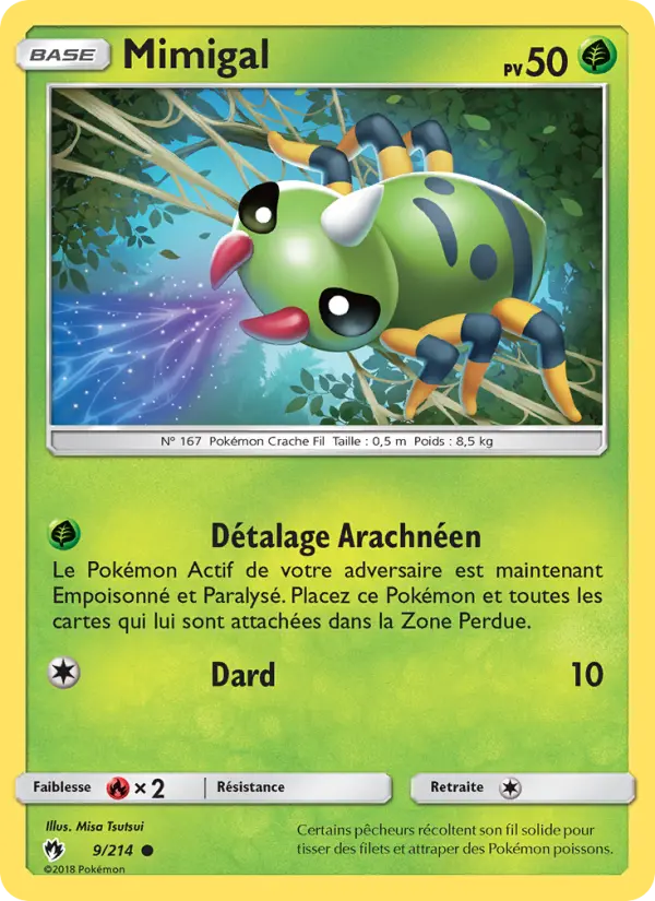 Scan HD carte Pokémon Mimigal 9/214 — Tonnerre Perdu