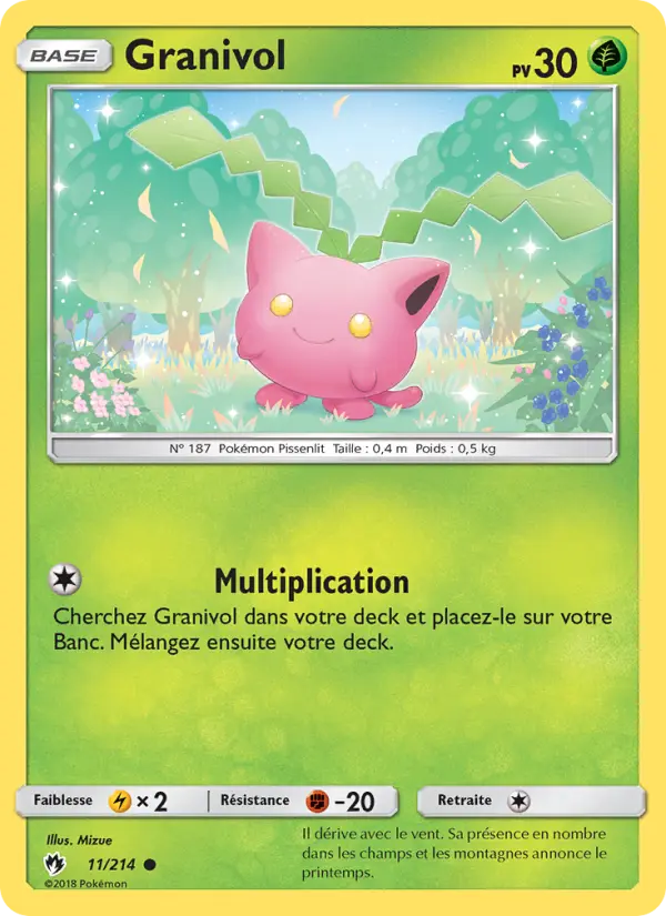 Scan HD carte Pokémon Granivol 11/214 — Tonnerre Perdu