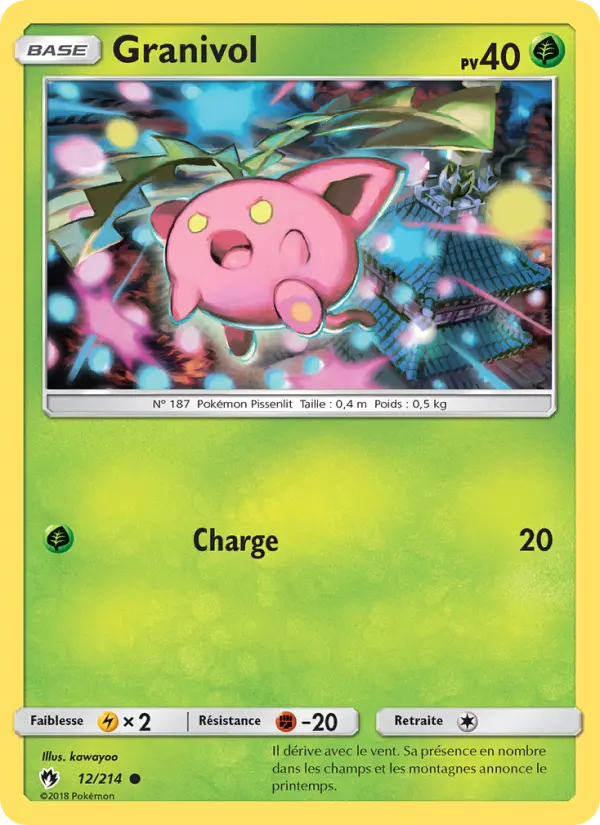 Scan HD carte Pokémon Granivol 12/214 — Tonnerre Perdu