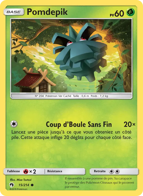 Scan HD carte Pokémon Pomdepik 15/214 — Tonnerre Perdu