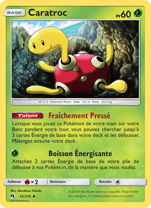Scan HD carte Pokémon Caratroc 16/214 — Tonnerre Perdu