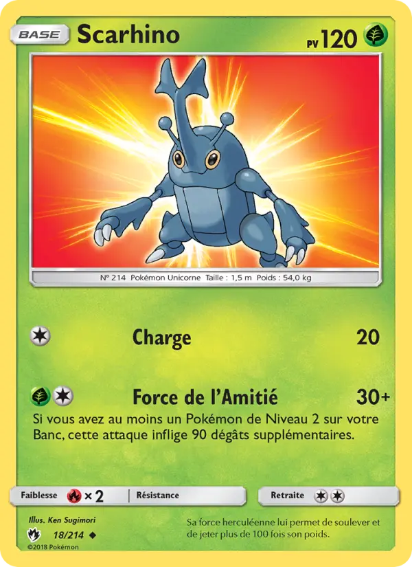 Scan HD carte Pokémon Scarhino 18/214 — Tonnerre Perdu