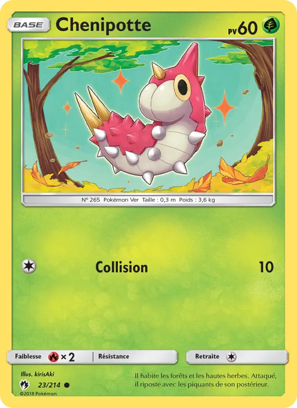Scan HD carte Pokémon Chenipotte 23/214 — Tonnerre Perdu